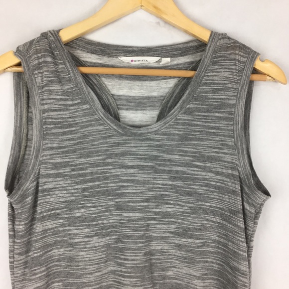 Athleta Gray Layered Cutout Back Tank Top Size S - Picture 2 of 8